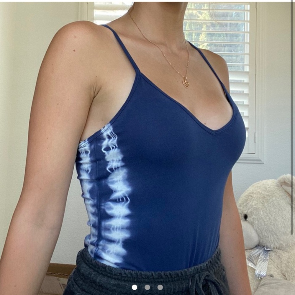 PACSUN blue tie dye body suit